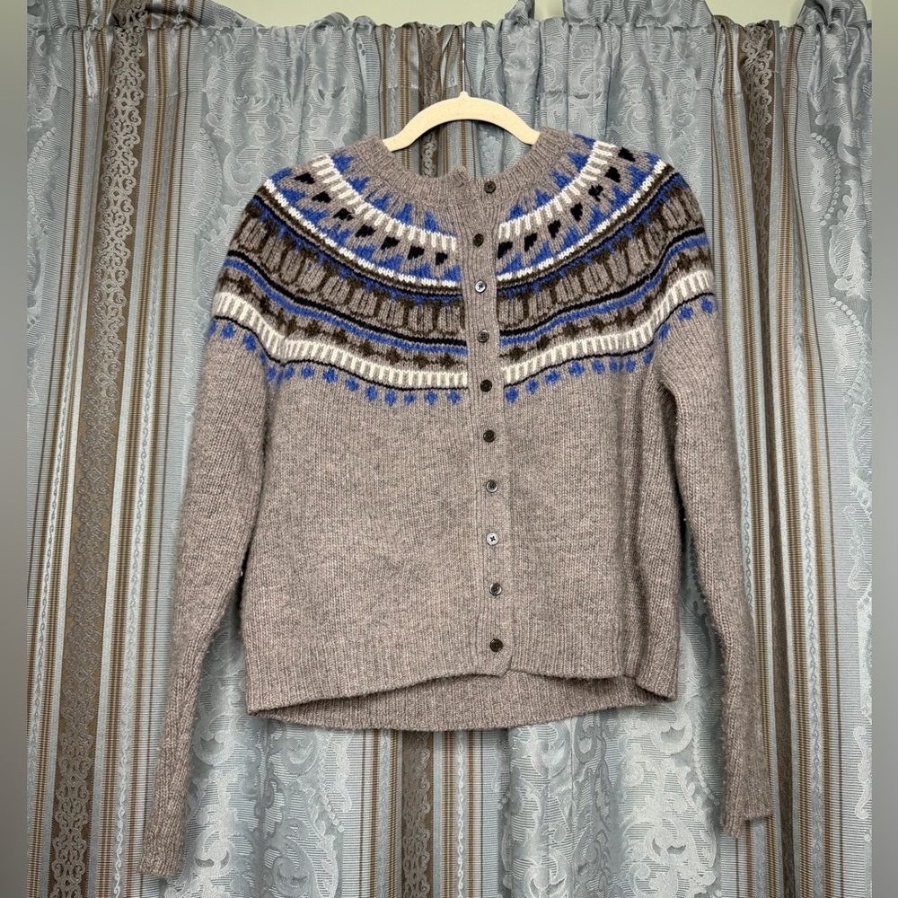 Alex Mill Amina Fair Isle Wool Blend Cardigan - Picture 5 of 8